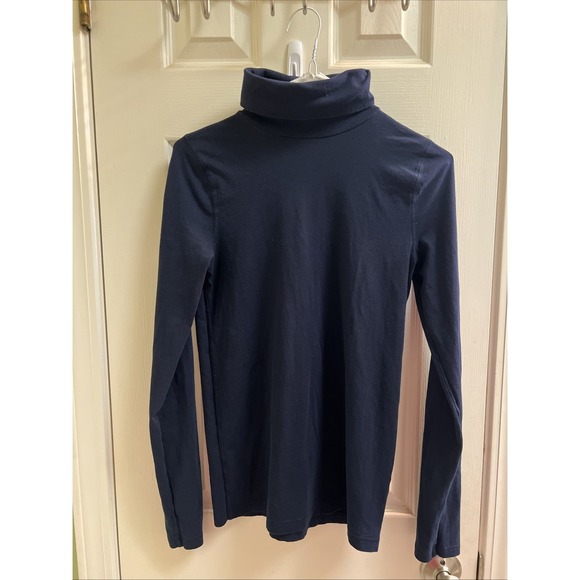 J Crew Tissue Tee Navy Lightweight Sz Sm Layering Thin Shirt Turtleneck Fall - Picture 1 of 5